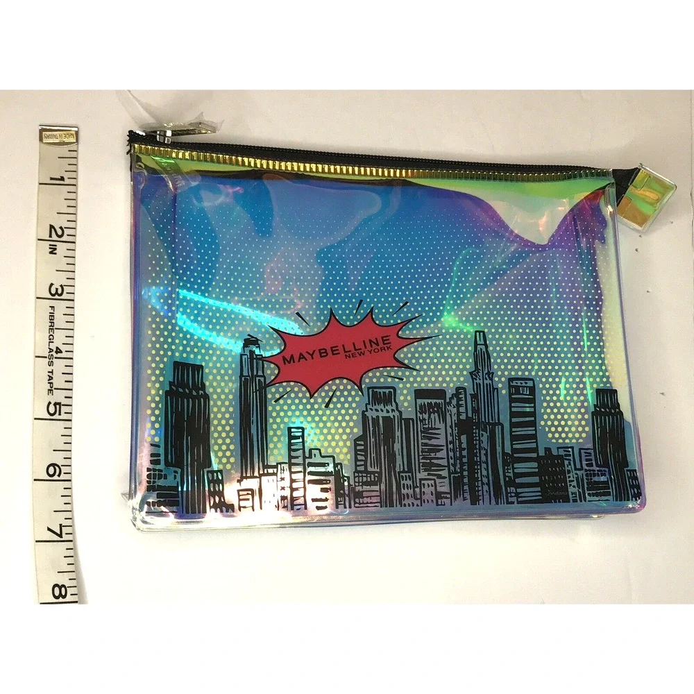 Maybelline New York Makeup Zipper Bag Opalescent Comic City Design - BAG ONLY